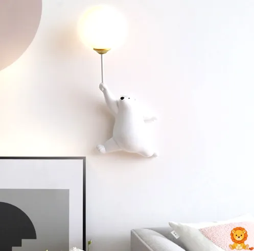 Väggmonterad nattlampa i form av en söt björn, finns i flera färger, perfekt för att skapa en lugn och trygg atmosfär i barnrummet. - View 4