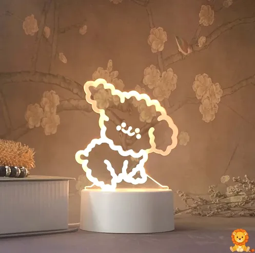 3D坐姿熊灯
