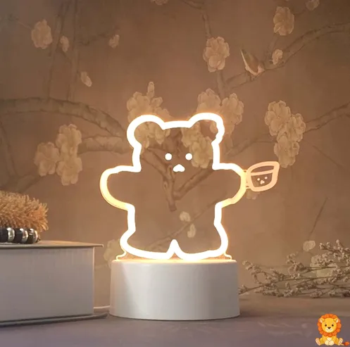 3D 哈哈熊灯