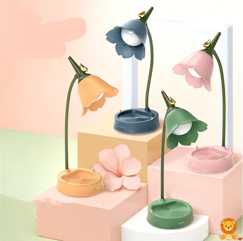 Blomsterformet skrivebordslampe