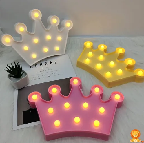 Arany színű, korona alakú 3D LED lámpa, meleg fehér fénnyel, tökéletes éjszakai fény gyerekeknek és felnőtteknek. - View 2