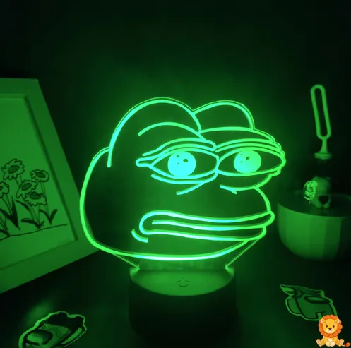 Lámpara LED de neón de rana