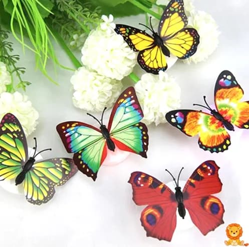 Lampe LED papillon multicolore, lumière douce et apaisante, idéale pour la chambre d'enfant, design mignon et sécurisé. - View 3