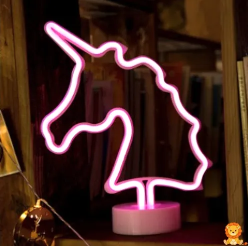 Pinke LED-Lampe in Einhornform