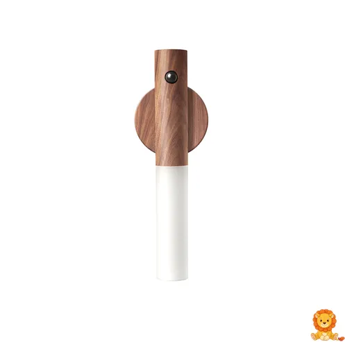 Stilig trevegglampe i minimalistisk design, perfekt for soverom eller stue. Tilgjengelig i hvit og brun. - View 6