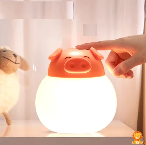 Veilleuse LED cochon tactile