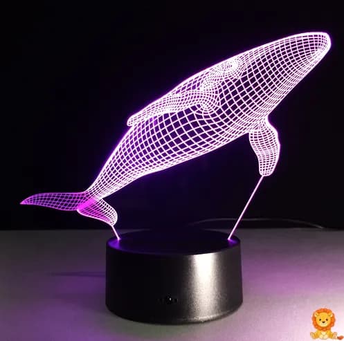 Đèn ngủ LED hình cá voi 3D