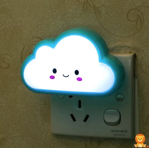 云朵造型 LED 3D 小夜灯，有玫瑰色、黄色和蓝色可选，营造温馨浪漫的氛围，节能安全，非常适合儿童房和卧室。 - View 3