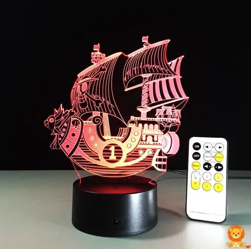One Piece Thousand Sunny LED noćna svjetiljka, detaljan dizajn broda, toplo LED svjetlo, savršeno za dekoraciju sobe i kao noćno svjetlo za obožavatelje One Piece serijala. - View 6