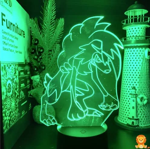 Lougaroc Pokémon LED Nachtlicht, leuchtend im dunklen Raum, mit optionaler Fernbedienung zur Steuerung der Helligkeit, ideal für Kinderzimmer und Pokémon-Sammler. - View 2