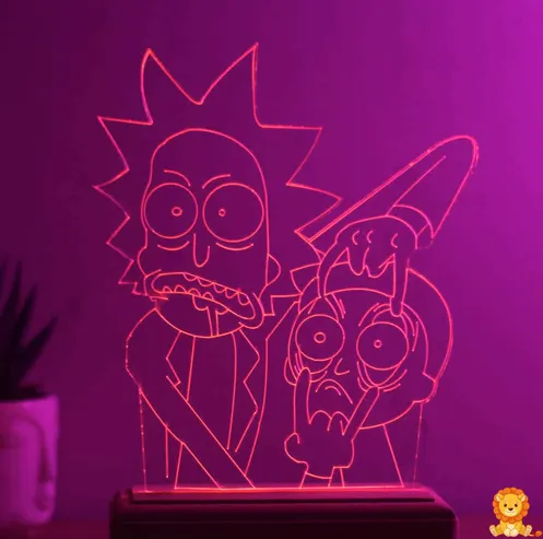 Rick i Morty LED noćna svjetiljka, osvjetljava sobu ugodnim ambijentom, savršen poklon za obožavatelje serije. - View 3
