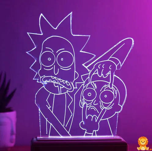 Rick i Morty LED noćna svjetiljka, osvjetljava sobu ugodnim ambijentom, savršen poklon za obožavatelje serije. - View 4