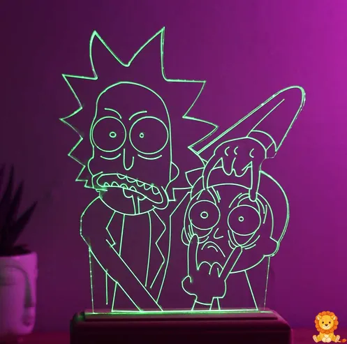 Rick i Morty LED noćna svjetiljka, osvjetljava sobu ugodnim ambijentom, savršen poklon za obožavatelje serije. - View 5