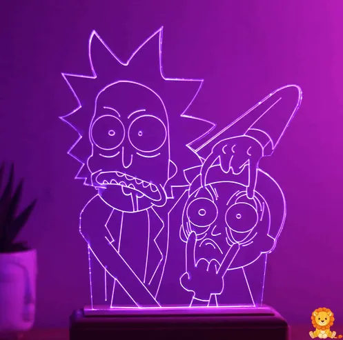 Rick i Morty LED noćna svjetiljka, osvjetljava sobu ugodnim ambijentom, savršen poklon za obožavatelje serije. - View 6
