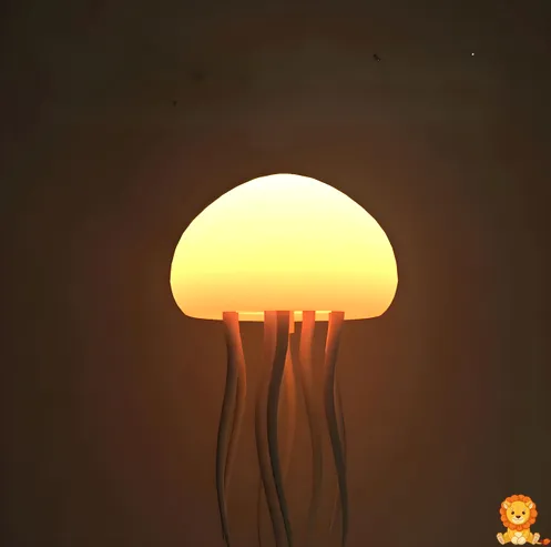 Veilleuse Méduse Sonore avec éclairage LED multicolore, simulant une méduse flottant dans un aquarium, activée par le son, idéale pour une chambre d'enfant. - View 1