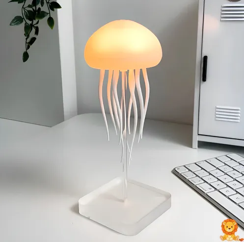Veilleuse Méduse Sonore avec éclairage LED multicolore, simulant une méduse flottant dans un aquarium, activée par le son, idéale pour une chambre d'enfant. - View 9