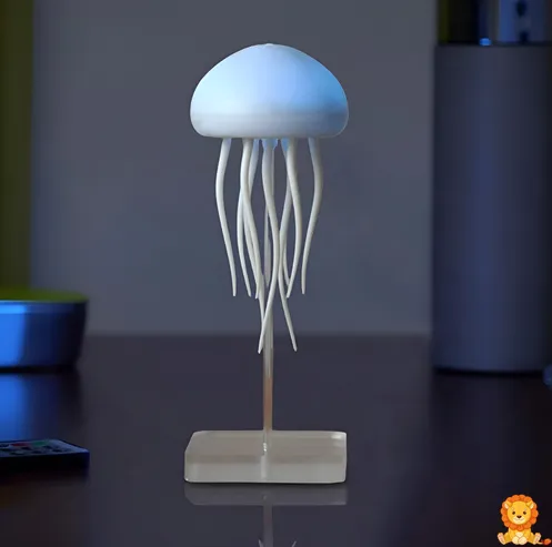 Veilleuse Méduse Sonore avec éclairage LED multicolore, simulant une méduse flottant dans un aquarium, activée par le son, idéale pour une chambre d'enfant. - View 11