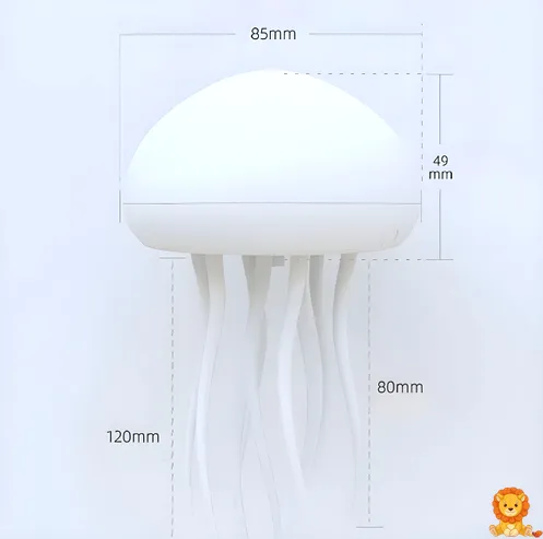 Veilleuse Méduse Sonore avec éclairage LED multicolore, simulant une méduse flottant dans un aquarium, activée par le son, idéale pour une chambre d'enfant. - View 16